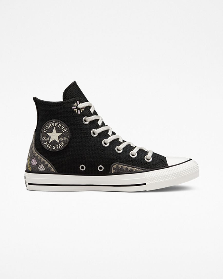 Tenisi Inalti Dama Converse Chuck Taylor All Star Autumn Embroidery Negrii Roz | RO OINCJ068